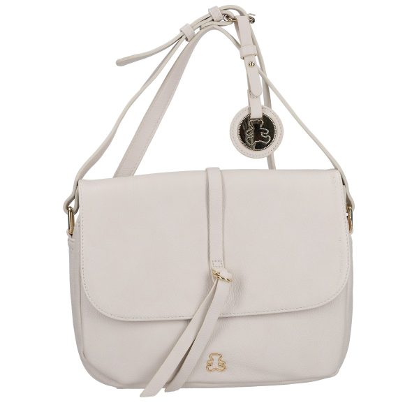 Geanta Crossbody dama piele ecologica gri cu accesorii si logo exterior auriu Lulu Castagnette BSLLCA2103071 119