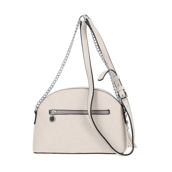 Geanta Crossbody casual dama din piele ecologica gri deschis cu lant tinte metalice Lulu Castagnette BSLLCA2103049 121
