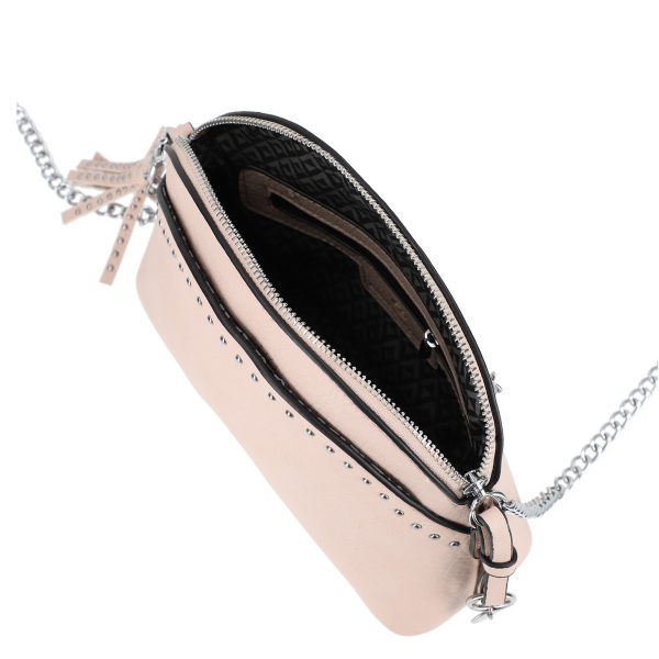 Geanta Crossbody Roz Casual Femei din Piele Eco cu Lant Tinte Metalice - Lulu Castagnette BSLLCA2103051 122