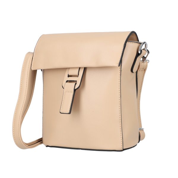 Geanta casual crossbody din piele eco bej cu buzunare inchidere capsa magnetica Turbo Bags BSCA2102131 120
