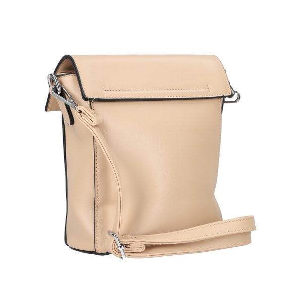 Geanta casual crossbody din piele eco bej cu buzunare inchidere capsa magnetica Turbo Bags BSCA2102131 121