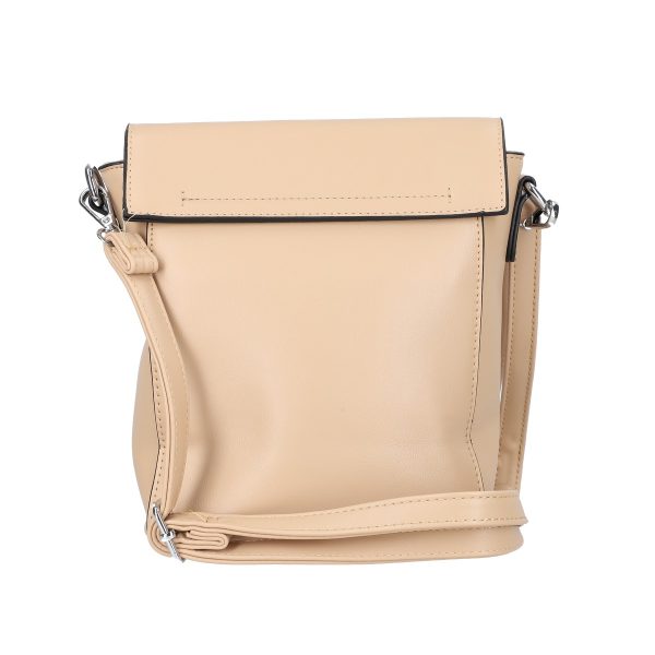Geanta casual crossbody din piele eco bej cu buzunare inchidere capsa magnetica Turbo Bags BSCA2102131 122
