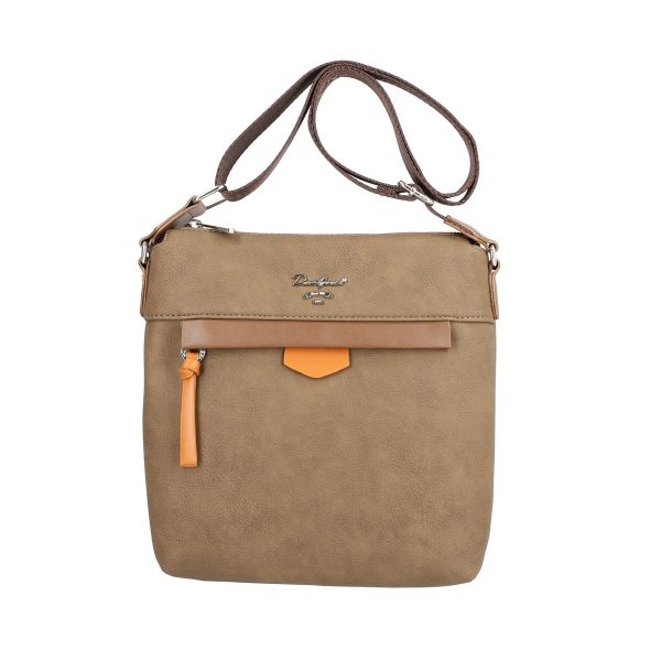 Geanta tip postas dama din piele ecologica verde petrol buzunar exterior cu fermoar David Jones BSDJCA2108319 120