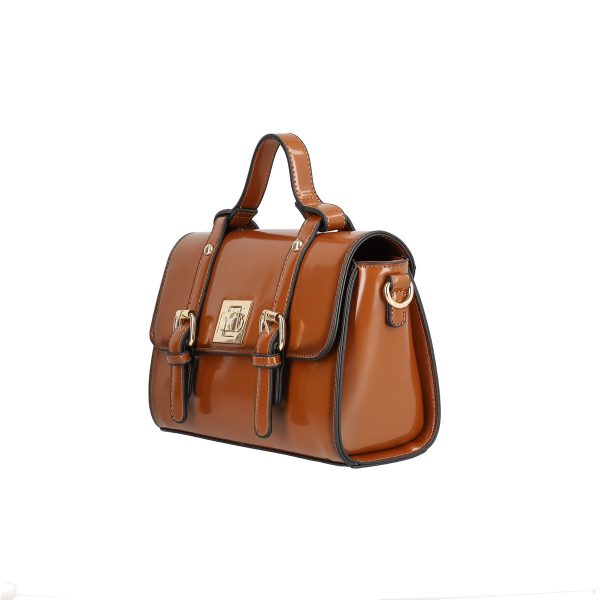 Geanta dama tip postas piele eco maro cu maner maro si inchidere fermoar Nobo BSNOCR2108224 120