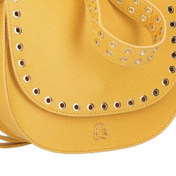 Geanta casual tip postas de dama piele ecologica galben mustar cu trei buzunare Lulu Castagnette BSDJCA2103129 124