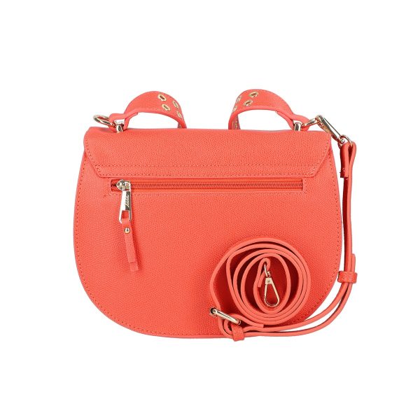 Geanta casual tip postas dama din piele ecologica rosu coral cu trei buzunare Lulu Castagnette BSDJCA2103128 123