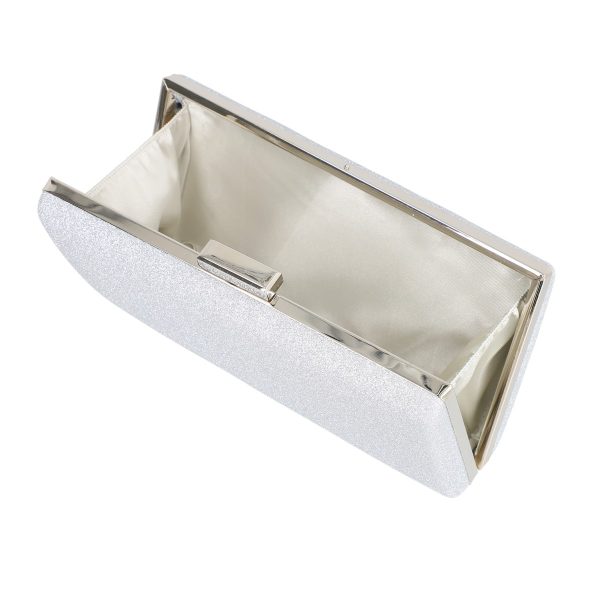 Geanta de evenimente femei din material sintetic argintiu cu bretea lantisor BS5832LK2305220 119