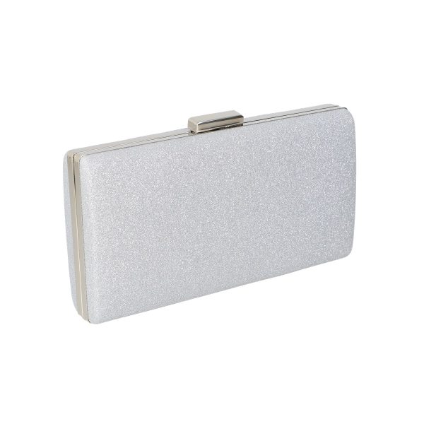 Geanta de evenimente femei din material sintetic argintiu cu bretea lantisor BS5832LK2305220 120