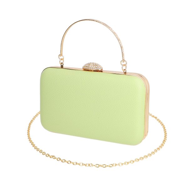 Clutch cu Pietre - Geanta Mica Argintie de Ocazie Femei din Material cu Inchidere Tip Click - Casiana BS5674LK2207029