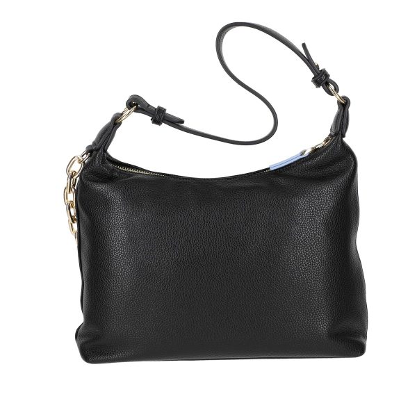 Geanta casual femei piele eco neagra texturata cu compartiment spatios detaliu lant auriu Nobo BSNOCA210118 121