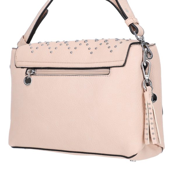 Geanta Tinte Metalice Casual de Dama din Piele Eco Roz, Maner din Piele Roz - Lulu Castagnette BSLLCA2103077 120