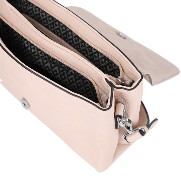 Geanta Tinte Metalice Casual de Dama din Piele Eco Roz, Maner din Piele Roz - Lulu Castagnette BSLLCA2103077 121
