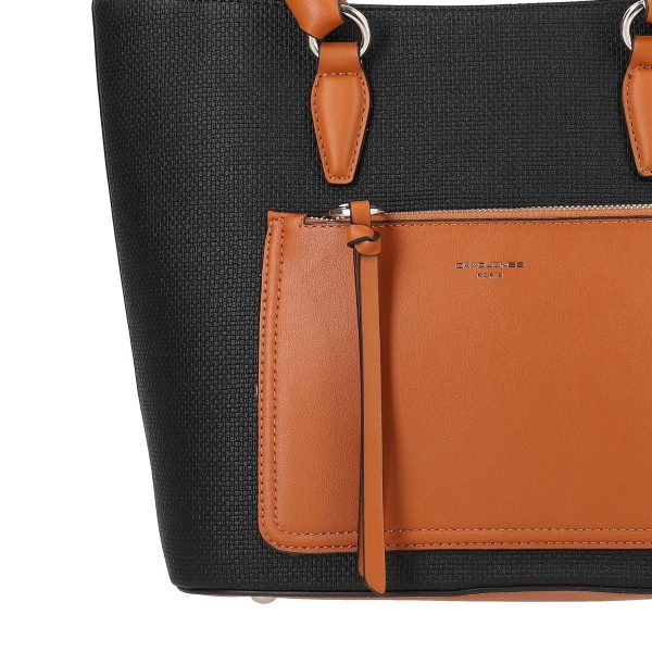 Geanta cu Buzunare Exterioare Casual de Umar Femei din Piele Eco Negru Maro - David Jones BSDJCA2106010 121