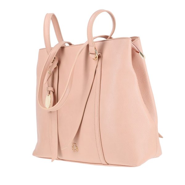 Geanta casual de umar dama piele eco roz cu garnituri aurii buzunar cu fermoar Lulu Castagnette BSLLCA2103058 120