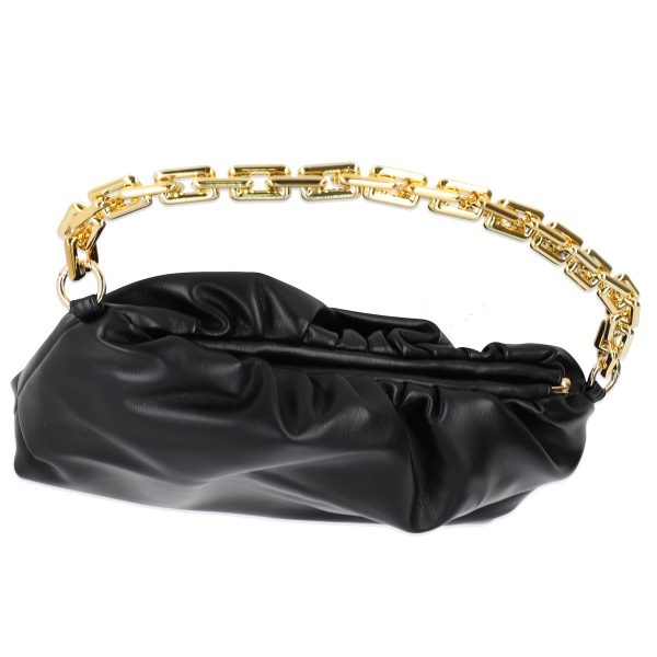 Poseta eleganta dama piele eco neagra cu maner din lant cu un compartiment Gallantry BSGAPO2107024 122
