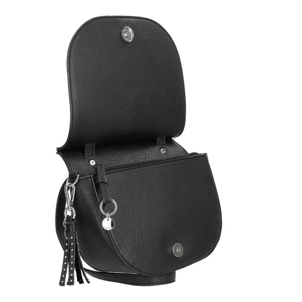 Poseta casual dama din piele eco neagra cu elemente metalice si bretea detasabila Lulu Castagnette BSLLPOCA2103064 120