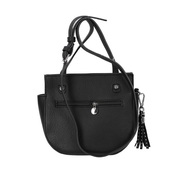 Poseta casual dama din piele eco neagra cu elemente metalice si bretea detasabila Lulu Castagnette BSLLPOCA2103064 122