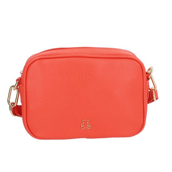 Poseta casual dama piele eco rosu coral cu un compartiment Lulu Castagnette BSLLPO2103131 127