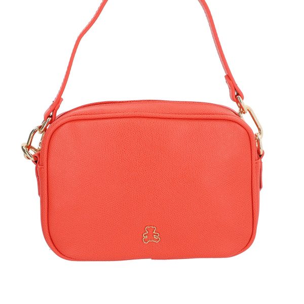Poseta casual dama piele eco rosu coral cu un compartiment Lulu Castagnette BSLLPO2103131 123