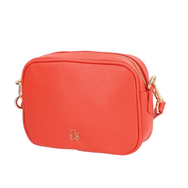 Poseta casual dama piele eco rosu coral cu un compartiment Lulu Castagnette BSLLPO2103131 124