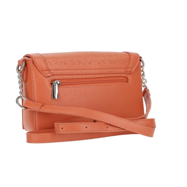 Poseta casual de dama din piele ecologica perforata maro caramiziu cu clapeta David Jones BSDJPO2102148 123