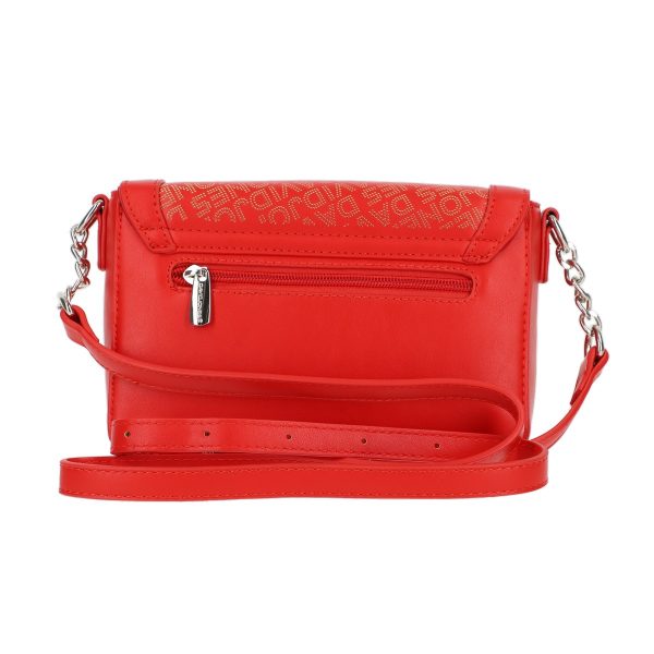 Poseta casual de umar din piele eco perforata rosie cu clapeta David Jones BSDJPO2102150 125