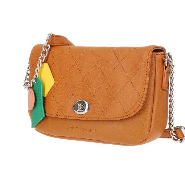 Poseta casual femei din piele ecologica maro cu lantisor David Jones BSDJPOCA210243 120