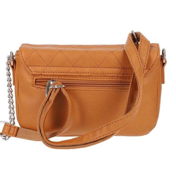 Poseta casual femei din piele ecologica maro cu lantisor David Jones BSDJPOCA210243 122