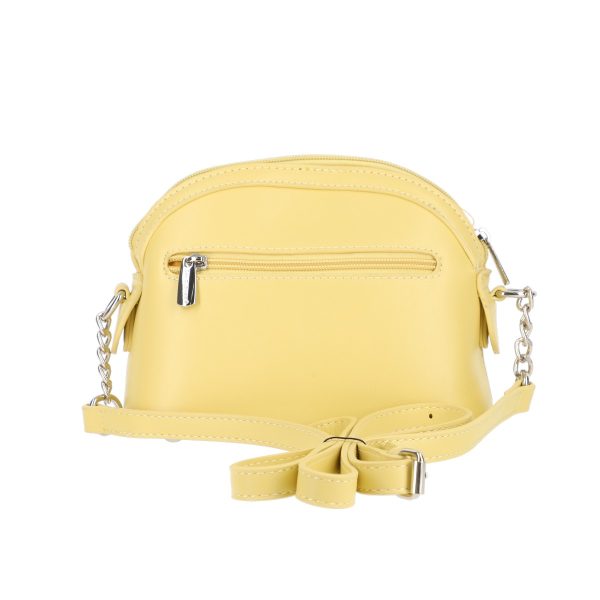 Poseta mini de umar dama din piele eco galbena perforata cu doua buzunare David Jones BSDJPO2102156 121