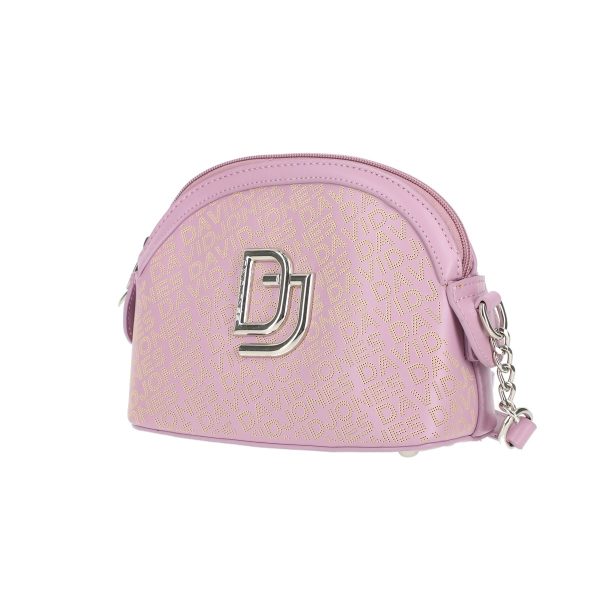 Poseta mini de umar din piele neteda mov perforata cu doua buzunare David Jones BSDJPO2102151 120