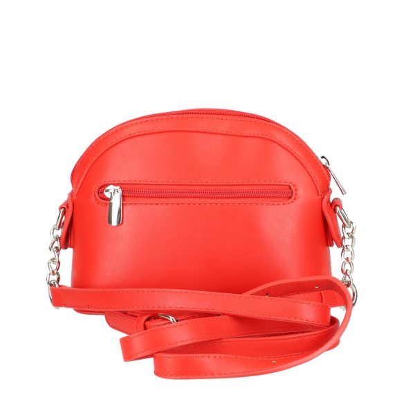 Poseta mini de umar din piele ecologica rosie perforata cu doua buzunare David Jones BSDJPO2102152 125