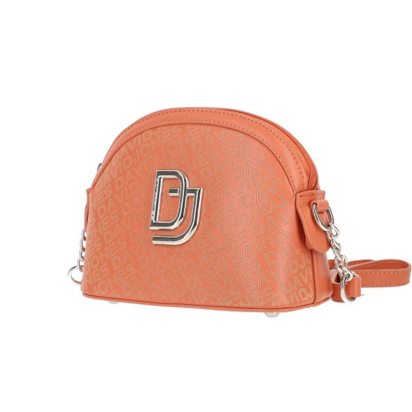 Poseta mini de umar de femei din piele eco caramiziu perforata cu buzunare David Jones BSDJPO2102153 120