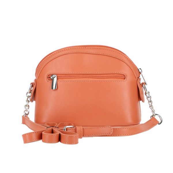 Poseta mini de umar de femei din piele eco caramiziu perforata cu buzunare David Jones BSDJPO2102153 121