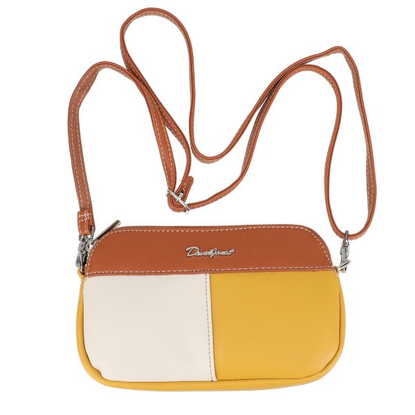 Poseta casual de femei din piele eco galbena mini cu doua buzunare si bareta ajustabila David Jones BSDJPO2106082 122