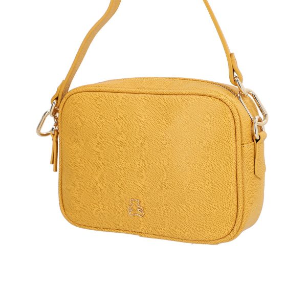 Poseta casual din piele eco galbena cu un compartiment Lulu Castagnette BSLLPO2103130 123