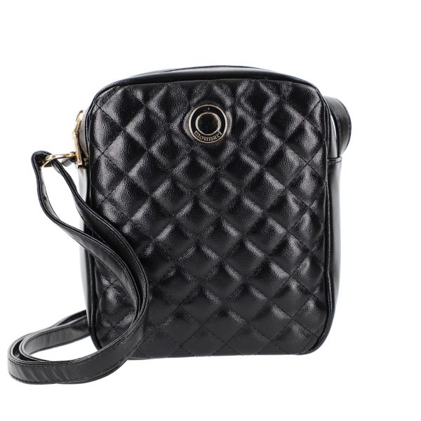 Poseta de femei eleganta de umar din piele eco neagra cu textura lucioasa Monnari BS20201203 124