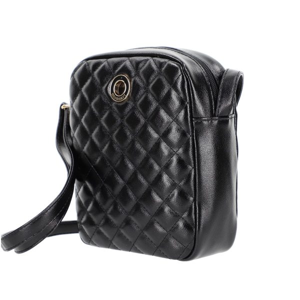 Poseta de femei eleganta de umar din piele eco neagra cu textura lucioasa Monnari BS20201203 123
