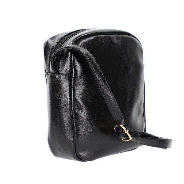 Poseta de femei eleganta de umar din piele eco neagra cu textura lucioasa Monnari BS20201203 122