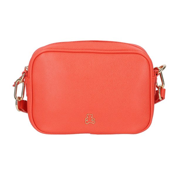 Poseta casual dama piele eco rosu coral cu un compartiment Lulu Castagnette BSLLPO2103131 120