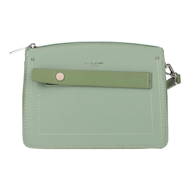 Poseta casual piele eco verde light cu buzunare si fermoar David Jones BSDJPOCA210244 119