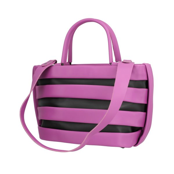 Geanta casual dama din piele eco impermeabila violet cu negru si doua manere Galanti BSGLCA2111022 122