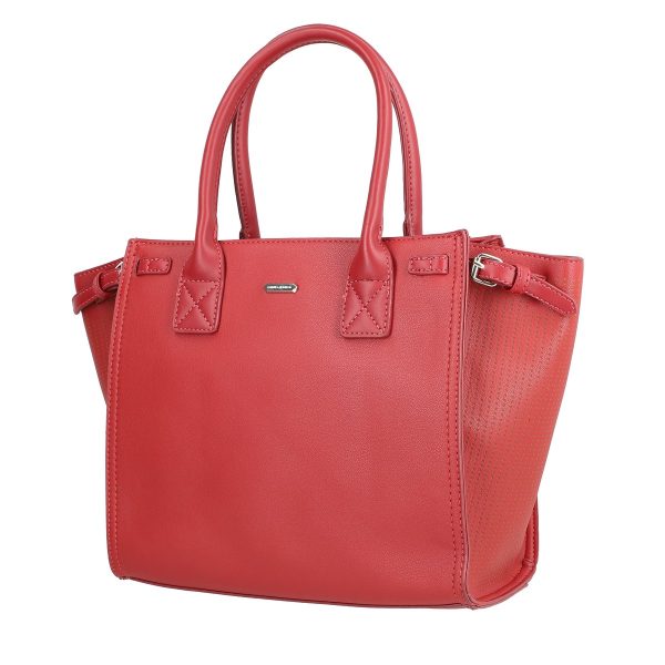 Geanta casual dama din piele eco visiniu colturi cu perforate inchidere fermoar David Jones BSDJCA2108271 123