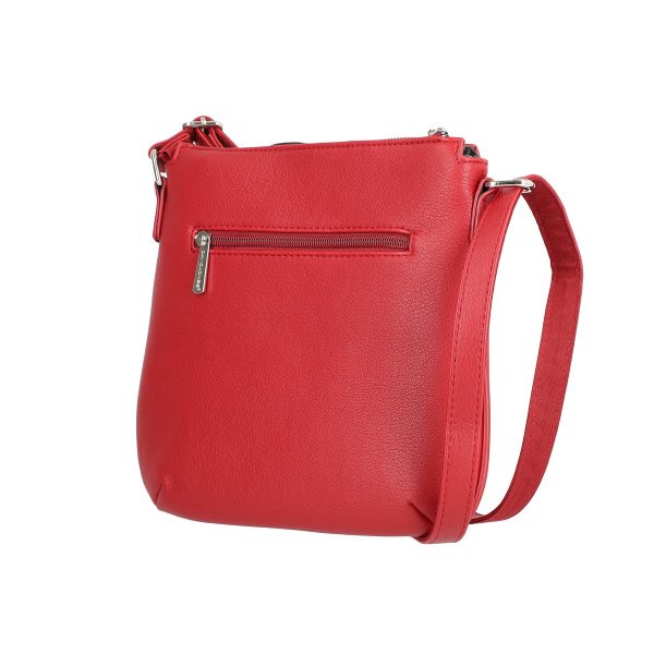 Geanta casual femei piele ecologica rosie cu maner si doua buzunare suplimentare David Jones BSDJCA2108329 121