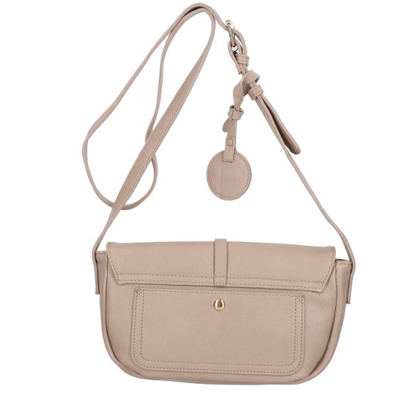 Geanta casual din piele eco bej cu bareta ajustabila si accesoriu catarama Lulu Castagnette BSLLCA2103061 125
