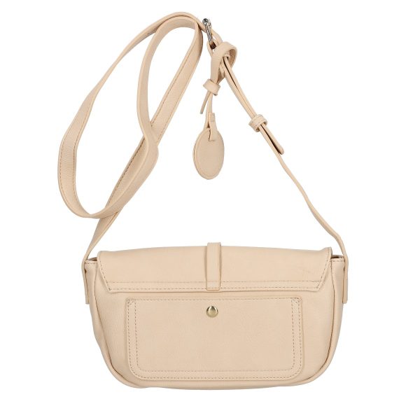 Geanta Mica Crem Casual Piele Eco cu Bareta Ajustabila si Accesoriu Catarama - Lulu Castagnette BSLLCA2103062 124