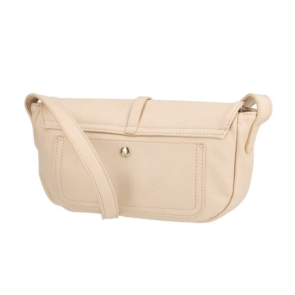 Geanta Mica Crem Casual Piele Eco cu Bareta Ajustabila si Accesoriu Catarama - Lulu Castagnette BSLLCA2103062 121