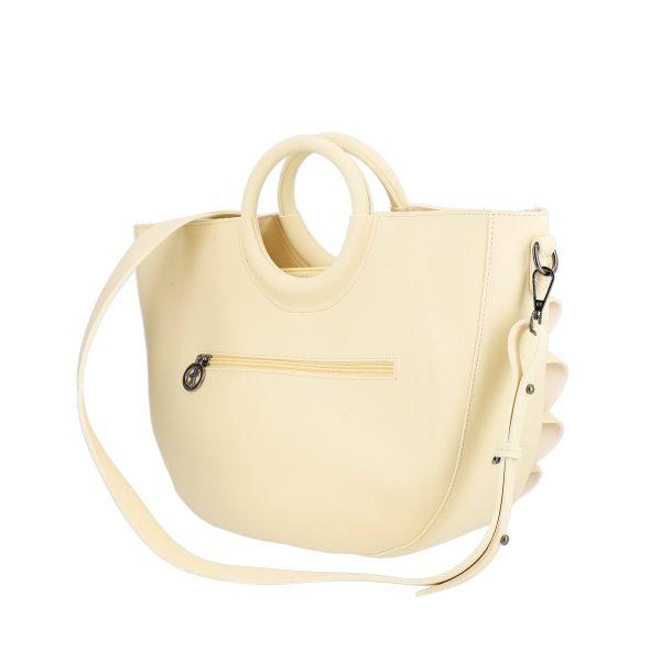 Geanta Dama Galbena Casual, Piele Eco Impermeabila, Textura Evantai, Manere Rotunde - Galanti BS010CNT2205387 125