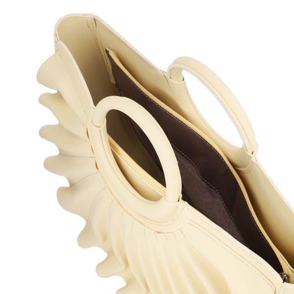 Geanta Dama Galbena Casual, Piele Eco Impermeabila, Textura Evantai, Manere Rotunde - Galanti BS010CNT2205387 120
