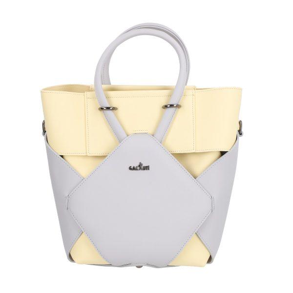 Geanta de Mana - Geanta casual de femei din piele ecologica gri cu picioare de protectie si bretea Galanti BS038CNT2205420