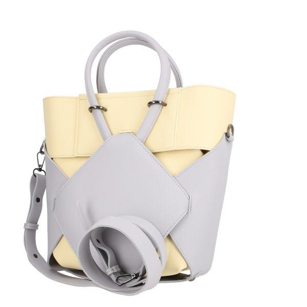 Geanta casual de femei din piele ecologica gri cu picioare de protectie si bretea Galanti BS038CNT2205420 123
